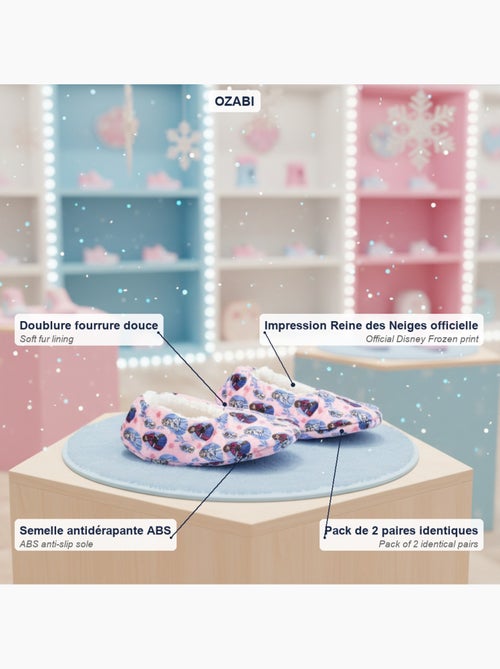 OZABI Pack 2 Paires Chaussons Fille Disney Fourrés Antidérapants - Kiabi