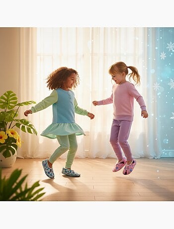 OZABI Pack 2 Paires Chaussons Fille Disney Fourrés Antidérapants