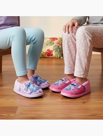 OZABI Pack 2 Paires Chaussons Fille Disney Stitch Fourrés Antidérapants