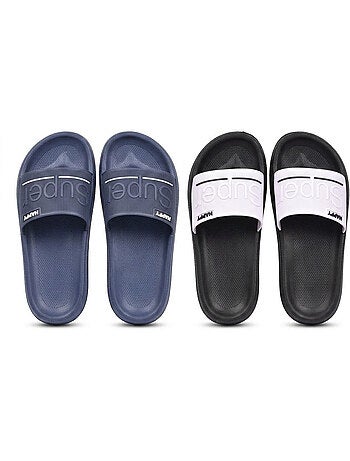 OZABI Pack 2 Paires Claquettes Adulte EVA Microperforée