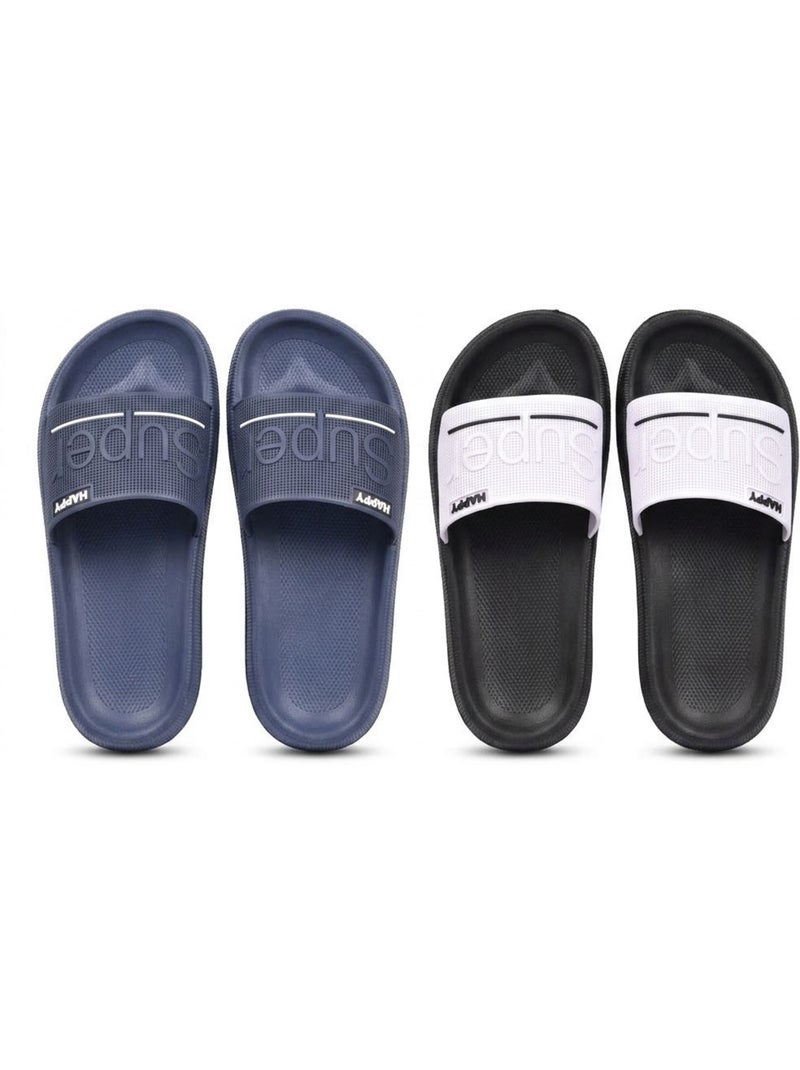 OZABI Pack 2 Paires Claquettes Adulte EVA Microperforée Bleu marine - Kiabi
