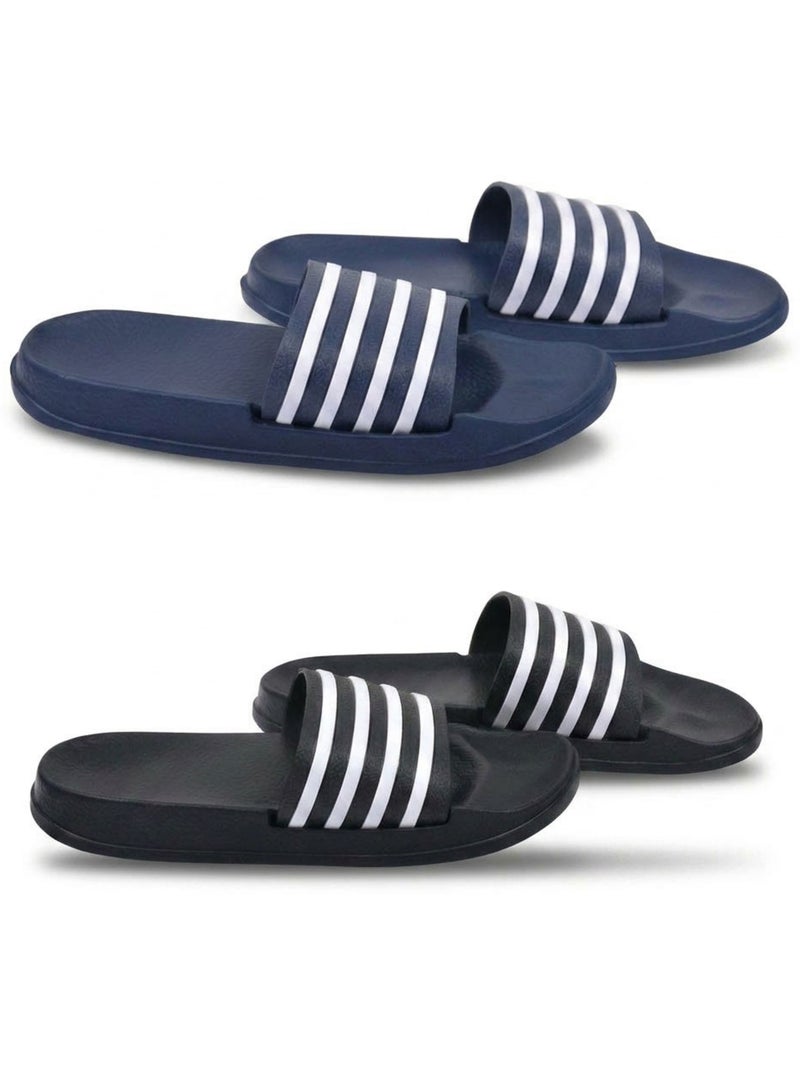OZABI Pack 2 Paires Claquettes Enfant EVA Antidérapante Bleu marine - Kiabi