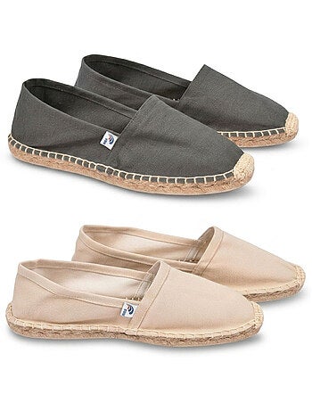OZABI Pack 2 Paires Espadrilles Homme Semelle Corde Jute