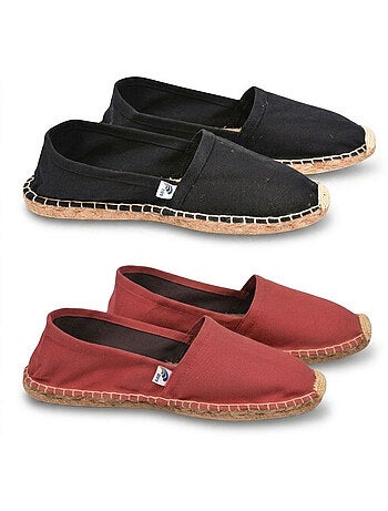 OZABI Pack 2 Paires Espadrilles Homme Semelle Corde Jute