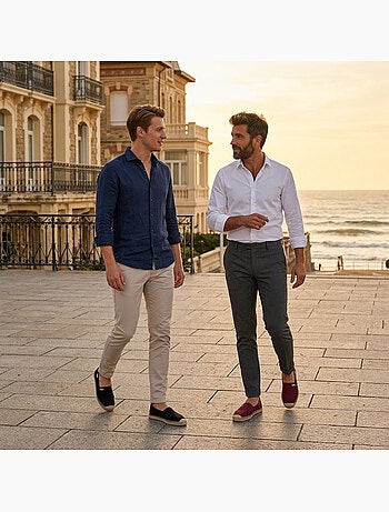 OZABI Pack 2 Paires Espadrilles Homme Semelle Corde Jute