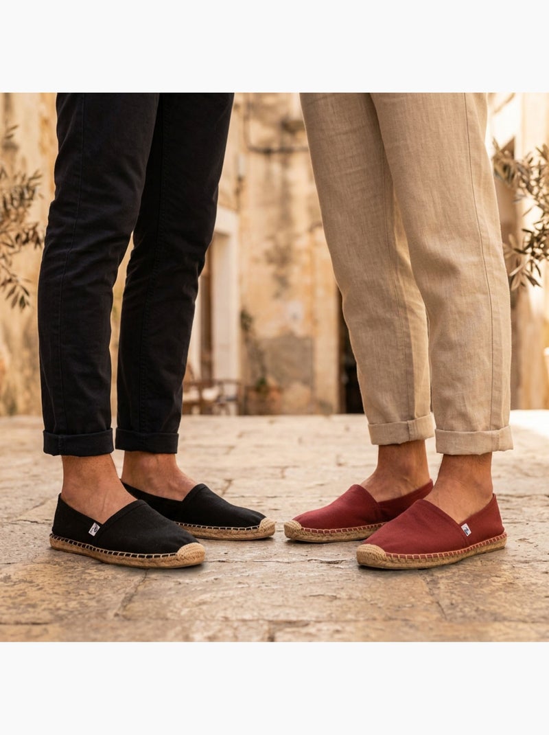 OZABI Pack 2 Paires Espadrilles Homme Semelle Corde Jute Noir Bordeaux - Kiabi