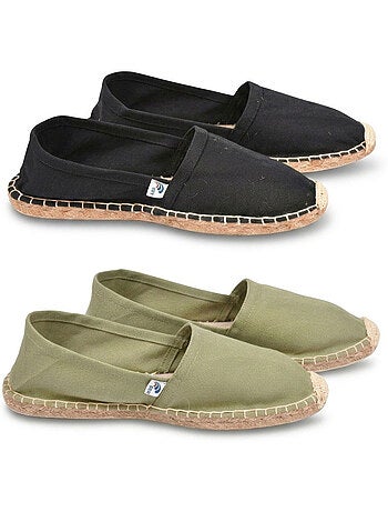 OZABI Pack 2 Paires Espadrilles Homme Semelle Corde Jute