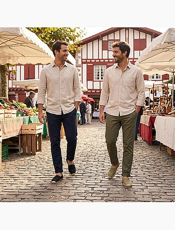 OZABI Pack 2 Paires Espadrilles Homme Semelle Corde Jute