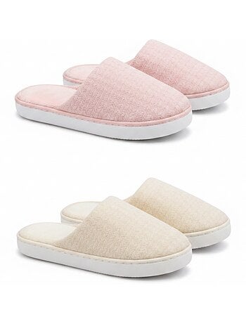 OZABI Pack 2 Paires Mules Femme Semelle Nuage Doublure Éponge