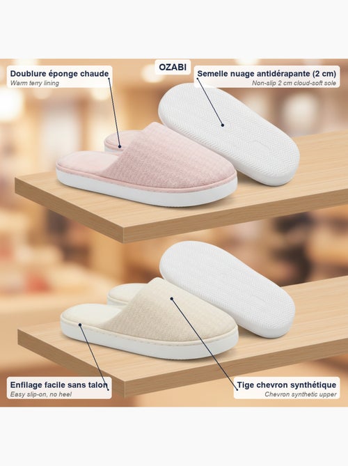 OZABI Pack 2 Paires Mules Femme Semelle Nuage Doublure Éponge - Kiabi