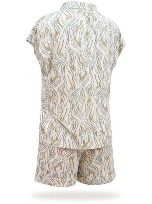 Ozabi pack 2 pyjamas courts femme, chemise boutonnée et short imprimé zébré - Kiabi Ozabi pack 2 pyjamas courts femme, chemise boutonnée et short imprimé zébré - Kiabi