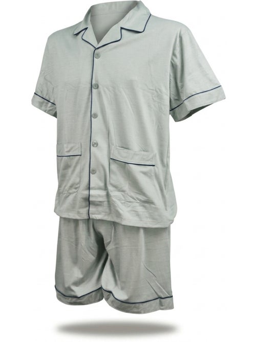 OZABI Pack 3 Pyjamas Courts Homme Coton Majoritaire, Col Chemise Boutonne - Kiabi OZABI Pack 3 Pyjamas Courts Homme Coton Majoritaire, Col Chemise Boutonne - Kiabi