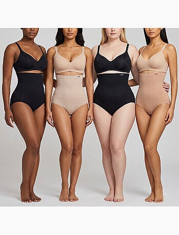 OZABI Pack Culotte Gainante Femme Lot 4 Taille Haute Ventre Plat