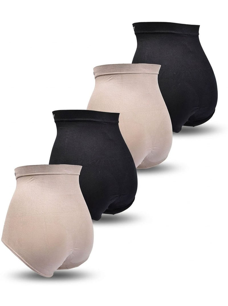 OZABI Pack Culotte Gainante Femme Lot 4 Taille Haute Ventre Plat Noir Marron - Kiabi