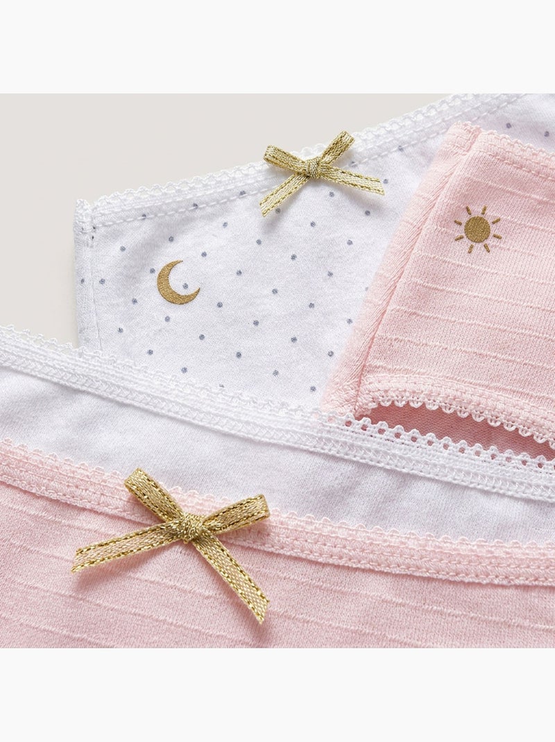 OZABI Pack Culottes Fille Coton - Lot de 6 Blanc Rose clair Gris - Kiabi