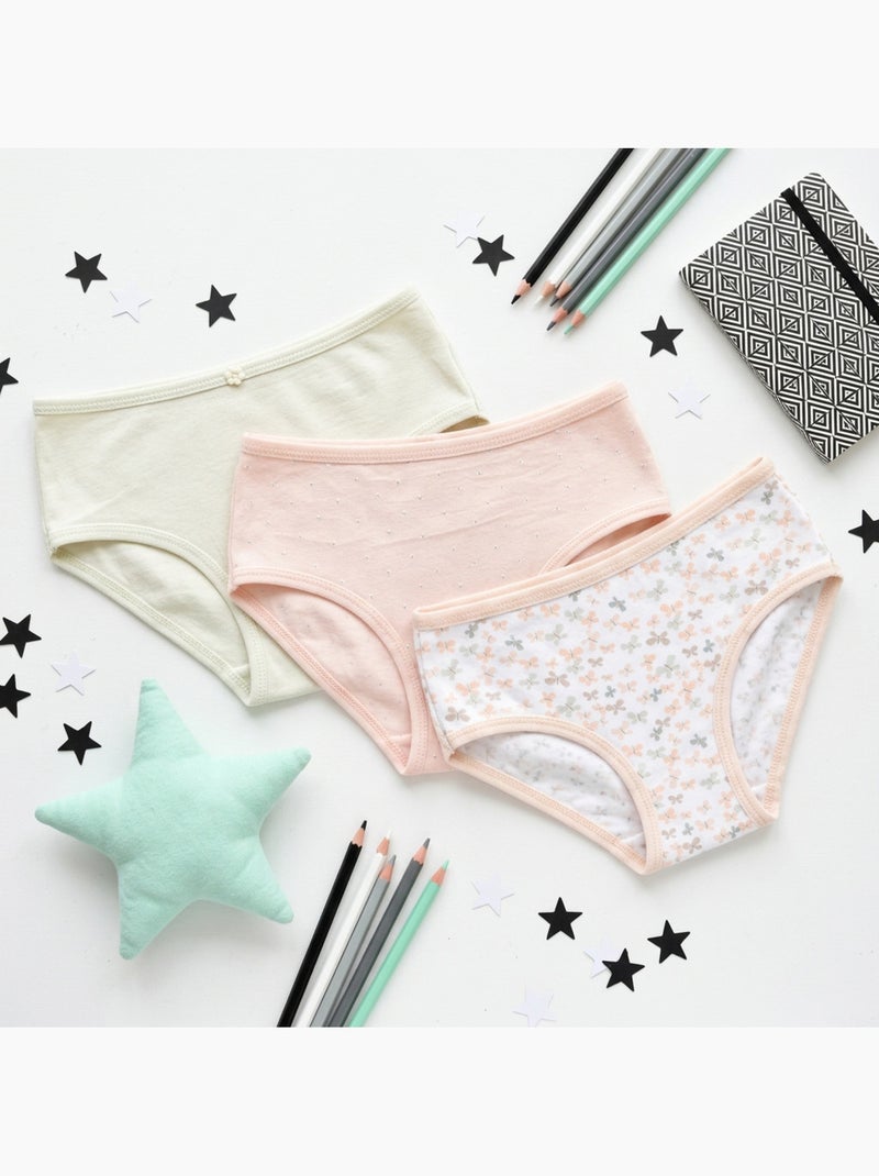 OZABI Pack Culottes Fille Coton - Lot de 6 Blanc Rose clair - Kiabi