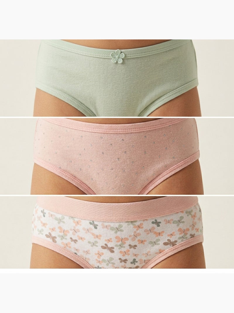 OZABI Pack Culottes Fille Coton - Lot de 6 Blanc Rose clair - Kiabi