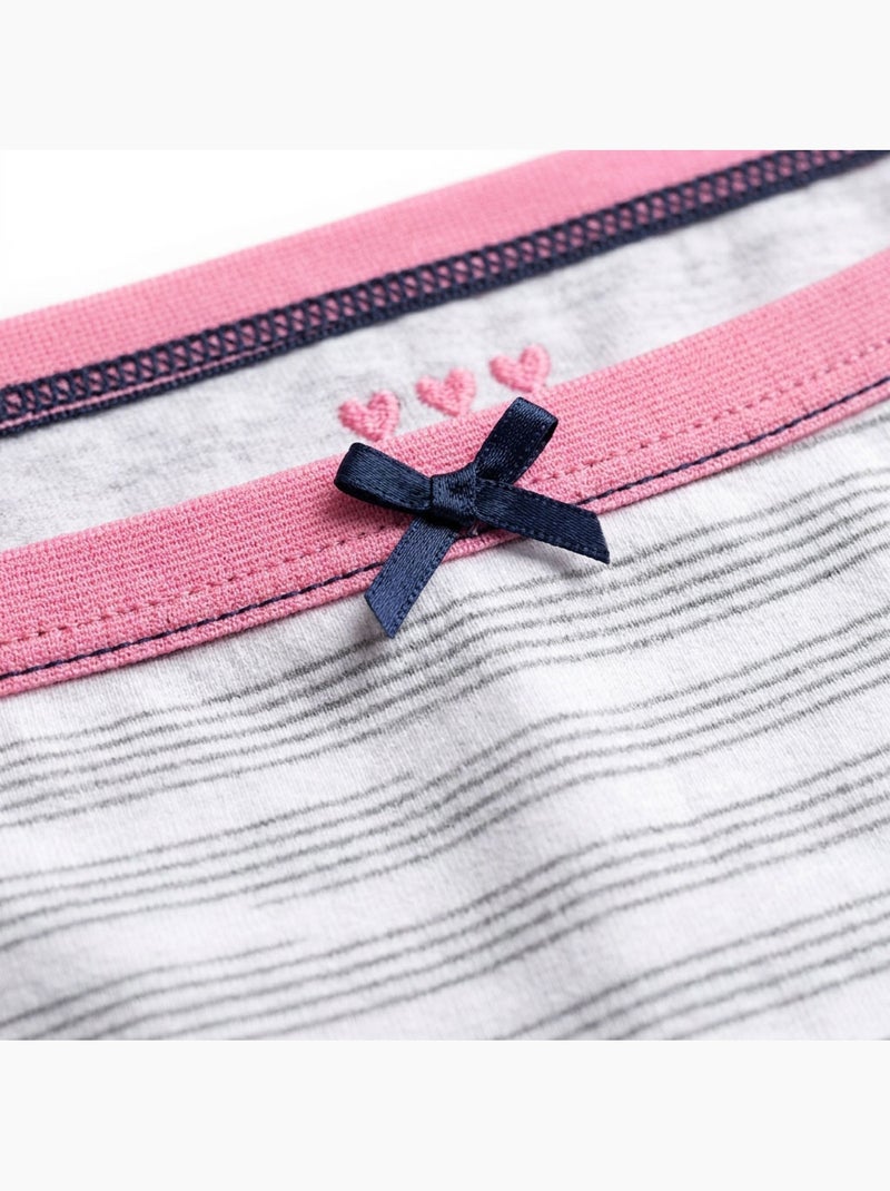 OZABI Pack Culottes Fille Coton - Lot de 6 Bleu Rose Gris - Kiabi
