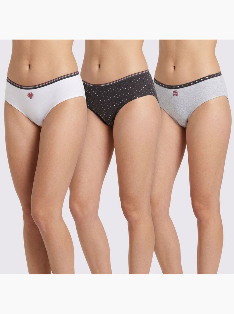 OZABI Pack Culottes Fille Coton - Lot de 6 Gris Noir Blanc - Kiabi
