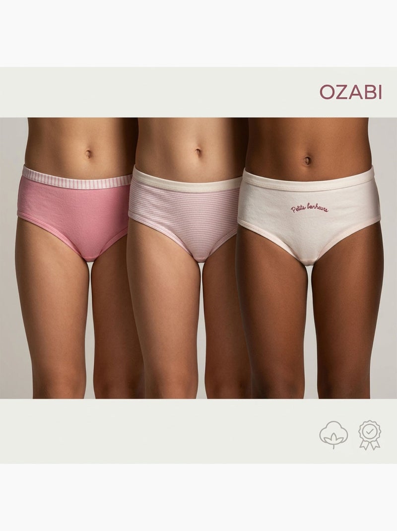OZABI Pack Culottes Fille Coton - Lot de 6 Rose - Kiabi