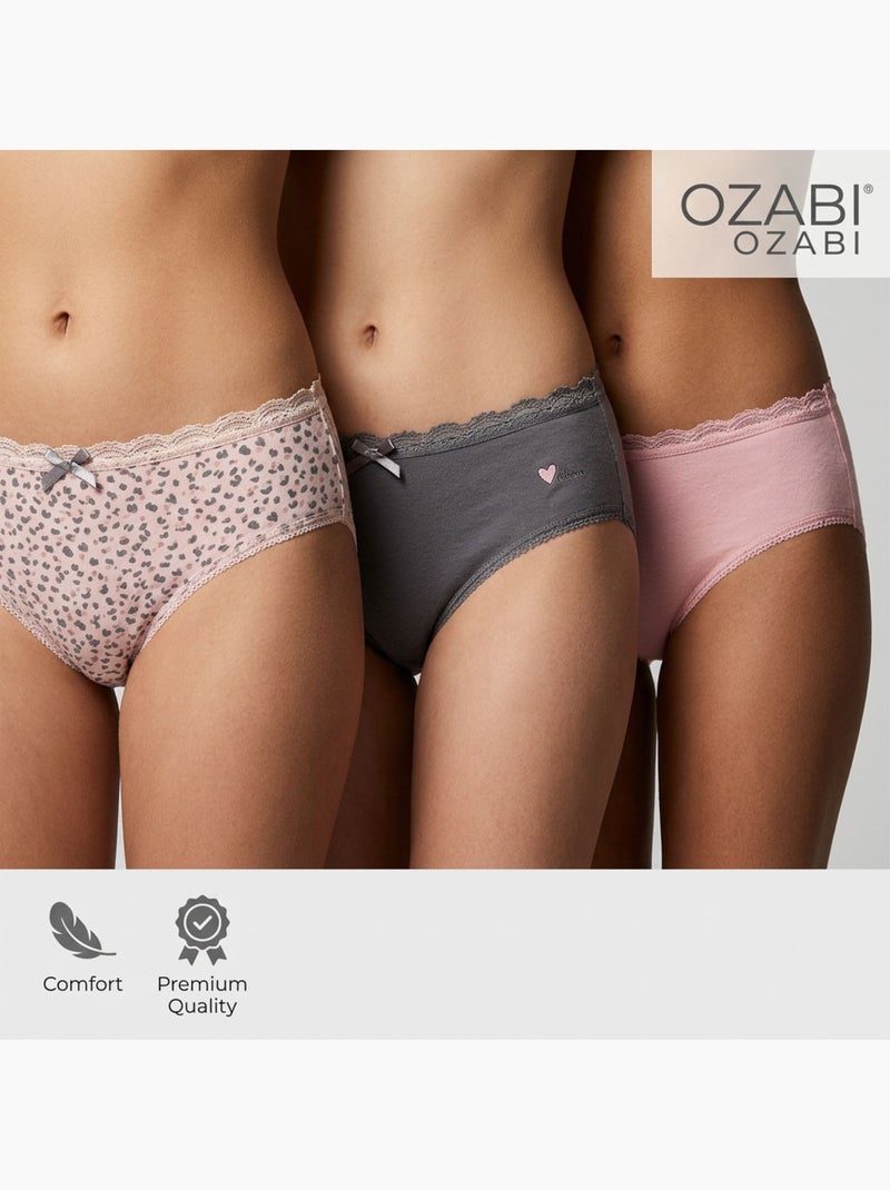 OZABI Pack Culottes Fille Coton - Lot de 6 Rose/Multicolore - Kiabi
