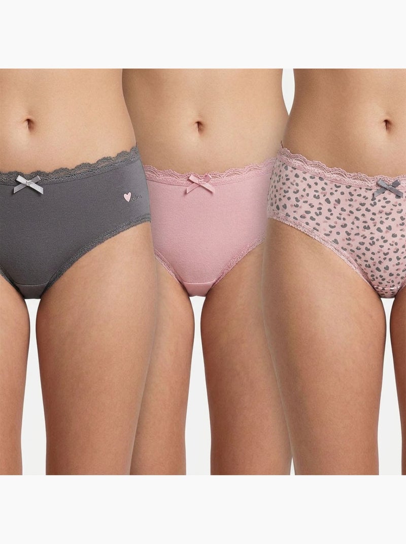 OZABI Pack Culottes Fille Coton - Lot de 6 Rose/Multicolore - Kiabi
