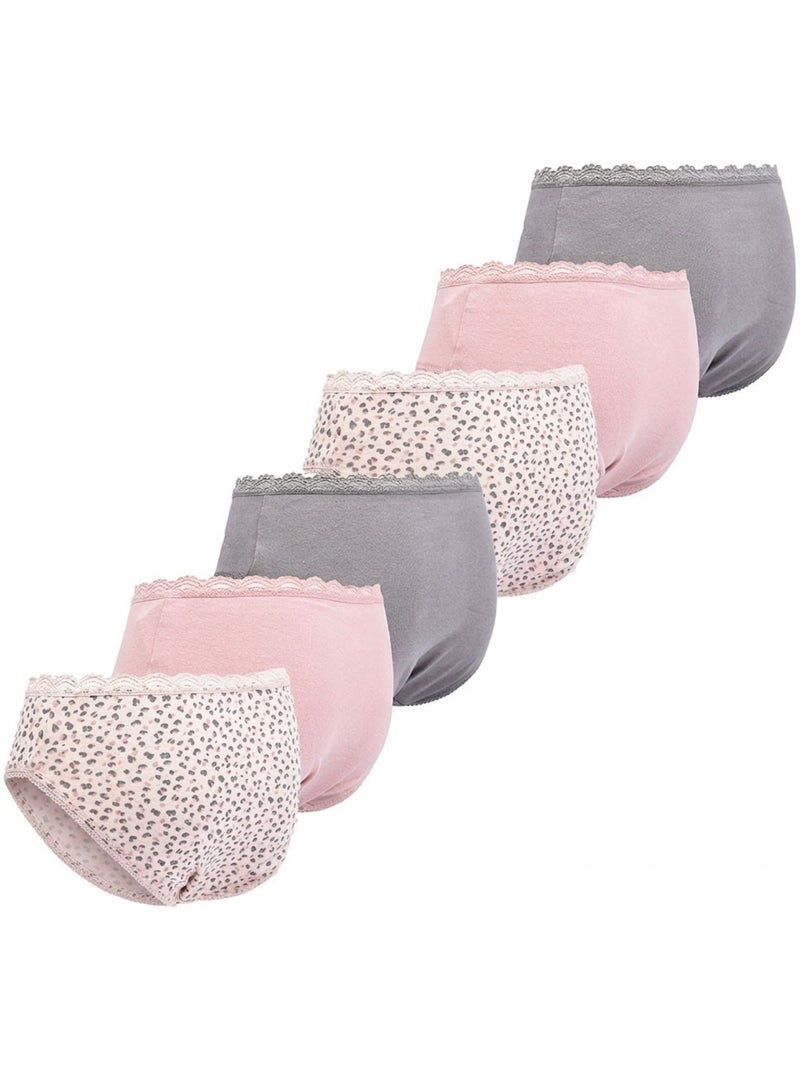 OZABI Pack Culottes Fille Coton - Lot de 6 Rose/Multicolore - Kiabi