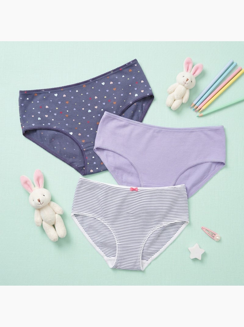 OZABI Pack Culottes Fille Coton - Lot de 6 Violet prune - Kiabi