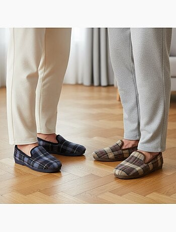 Ozabi pack de 2 paires pantoufles charentaises homme fabriquées en espagne