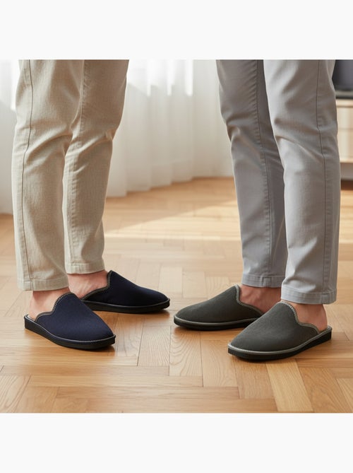 Ozabi pack de 2 paires pantoufles mules homme fabriquées en espagne - Kiabi Ozabi pack de 2 paires pantoufles mules homme fabriquées en espagne - Kiabi