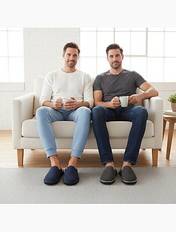 Ozabi pack de 2 paires pantoufles mules homme fabriquées en espagne