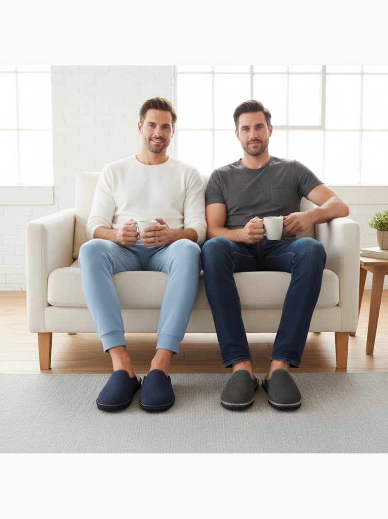 Ozabi pack de 2 paires pantoufles mules homme fabriquées en espagne Gris Bleu - Kiabi