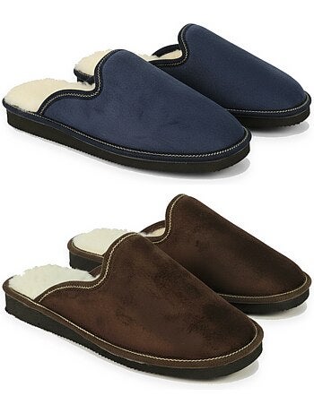 Ozabi pack de 2 paires pantoufles mules homme fabriquées en espagne