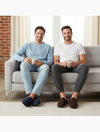 Ozabi pack de 2 paires pantoufles mules homme fabriquées en espagne