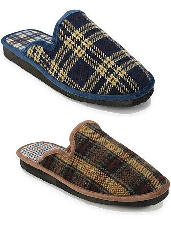 Ozabi pack de 2 paires pantoufles mules homme fabriquées en espagne