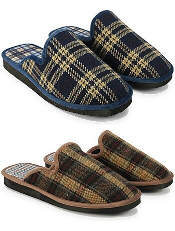 Ozabi pack de 2 paires pantoufles mules homme fabriquées en espagne