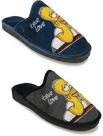 Ozabi pack de 2 paires pantoufles mules homme fantaisie motif dessin animé