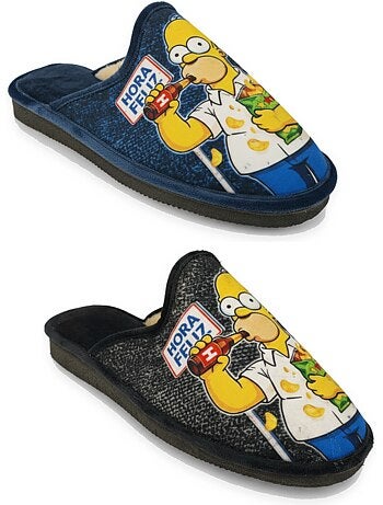 Ozabi pack de 2 paires pantoufles mules homme fantaisie motif dessin animé