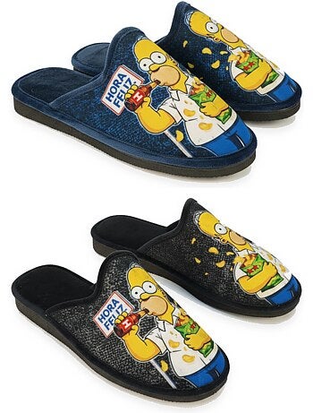 Ozabi pack de 2 paires pantoufles mules homme fantaisie motif dessin animé
