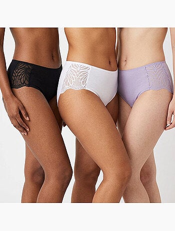 OZABI Pack de Culottes Femme Coton avec Dentelle – Lot de 5