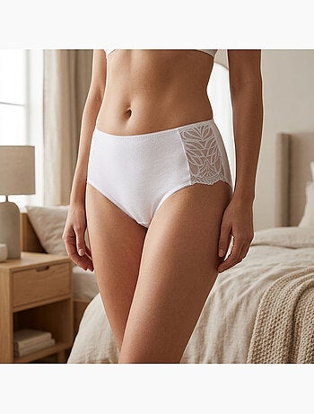OZABI Pack de Culottes Femme Coton avec Dentelle – Lot de 5