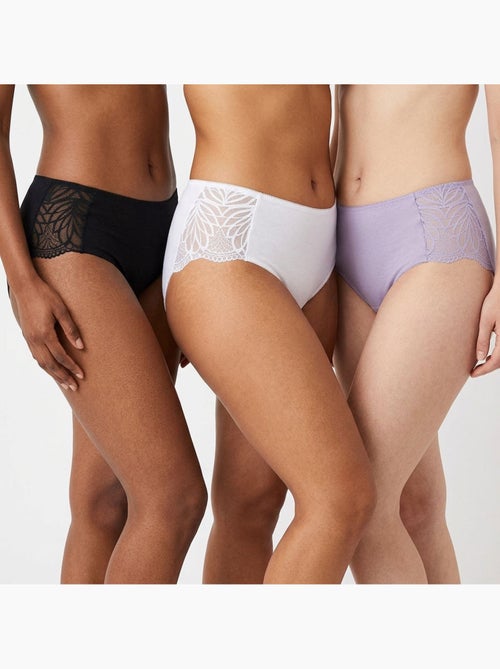 OZABI Pack de Culottes Femme Coton avec Dentelle – Lot de 5 - Kiabi