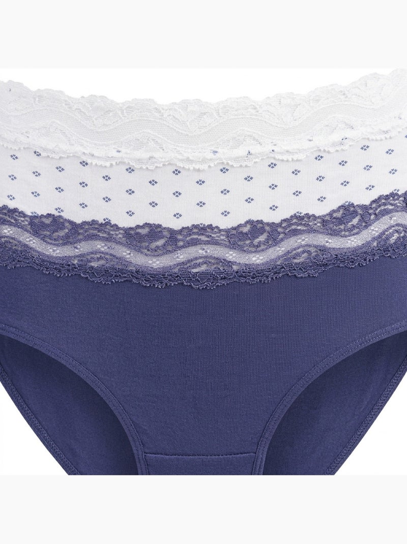OZABI Pack de Culottes Femme Coton – Lot de 6 Blanc Multicolore Bleu - Kiabi