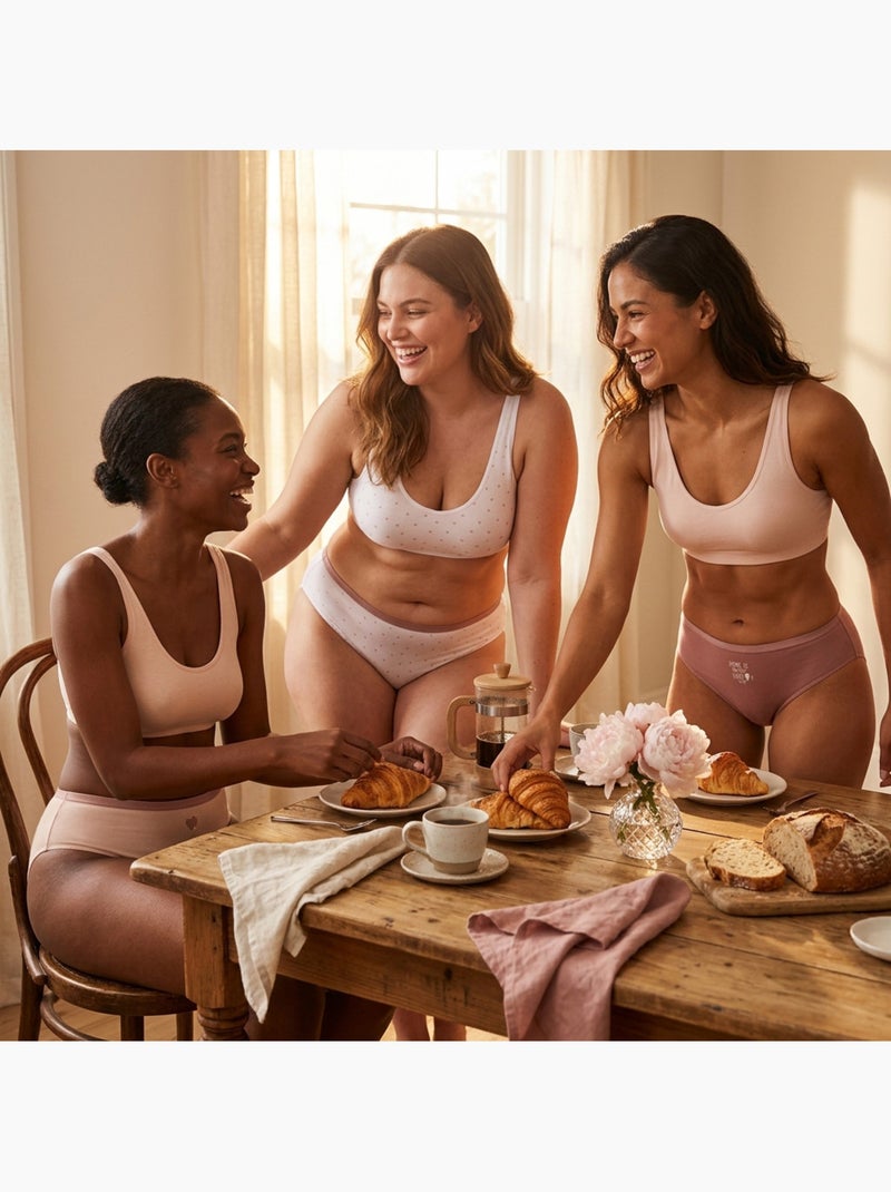 OZABI Pack de Culottes Femme Coton – Lot de 6 Blanc Rose clair - Kiabi