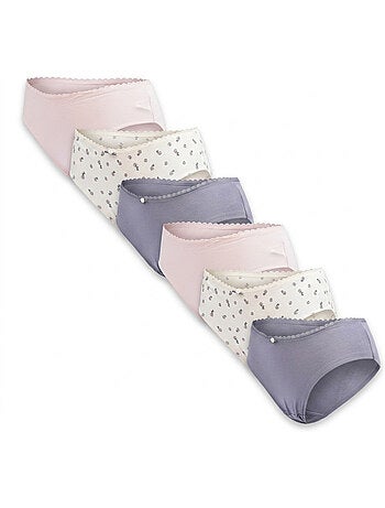 OZABI Pack de Culottes Femme Coton – Lot de 6