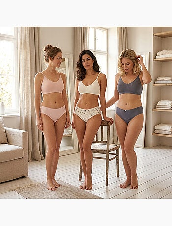 OZABI Pack de Culottes Femme Coton – Lot de 6