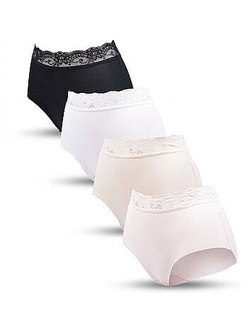 OZABI Pack de Culottes Femme Gainantes Dentelle Invisible – Lot de 4