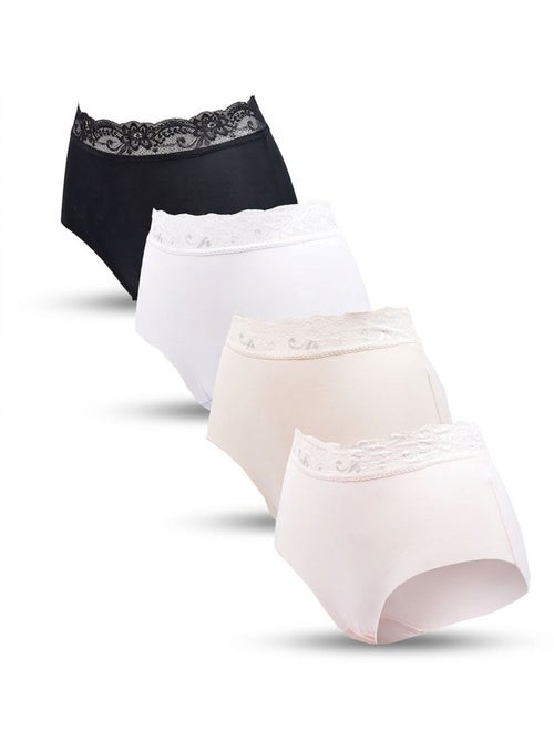 OZABI Pack de Culottes Femme Gainantes Dentelle Invisible – Lot de 4 - Kiabi