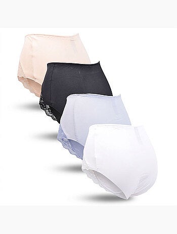 OZABI Pack de Culottes Femme Gainantes Dentelle Invisible – Lot de 4