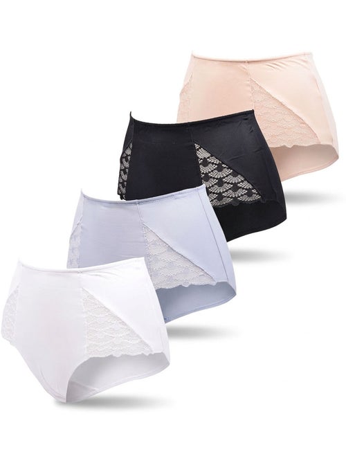 OZABI Pack de Culottes Femme Gainantes Dentelle Invisible – Lot de 4 - Kiabi